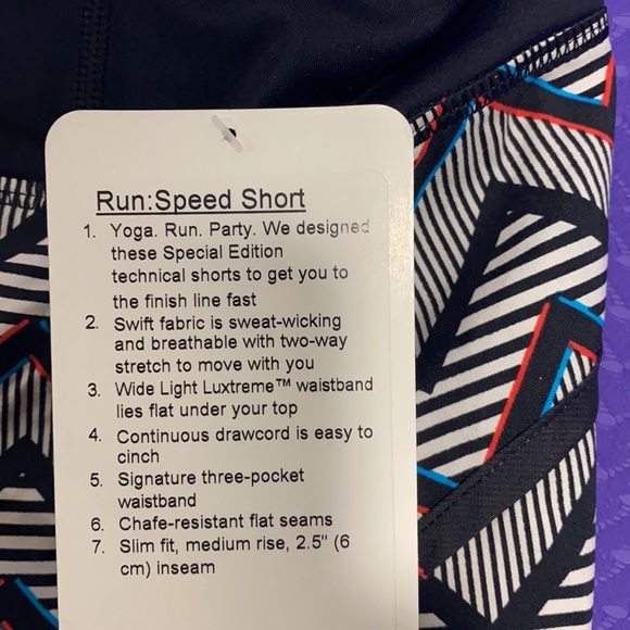 Lululemon Speed Short 2014 Seawheeze -3D Chevron 8 - Picture 9 of 10